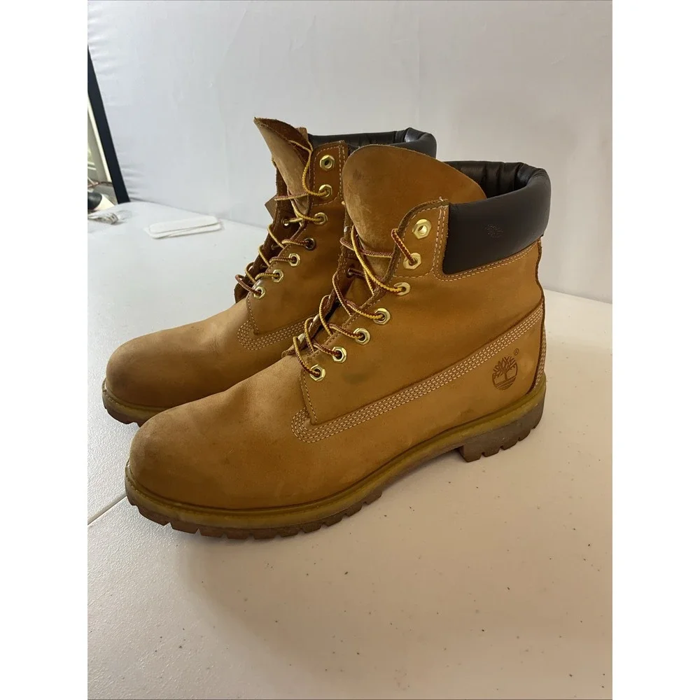 Timberland Wheat Leather Waterproof Men's Work Boots Size 12‎ Lace Up Tb010061